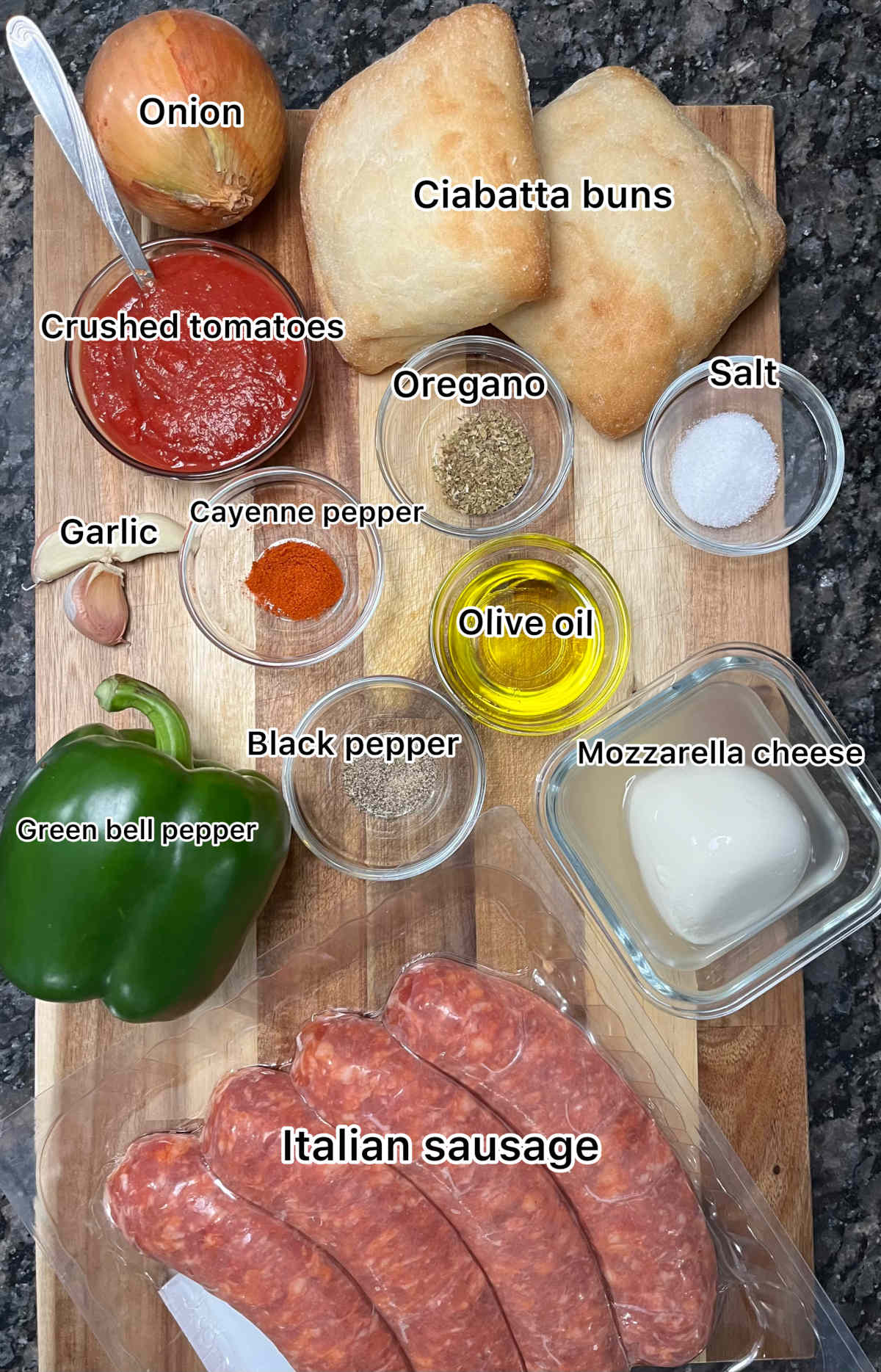Displaying the ingredients for sloppy joes sauce