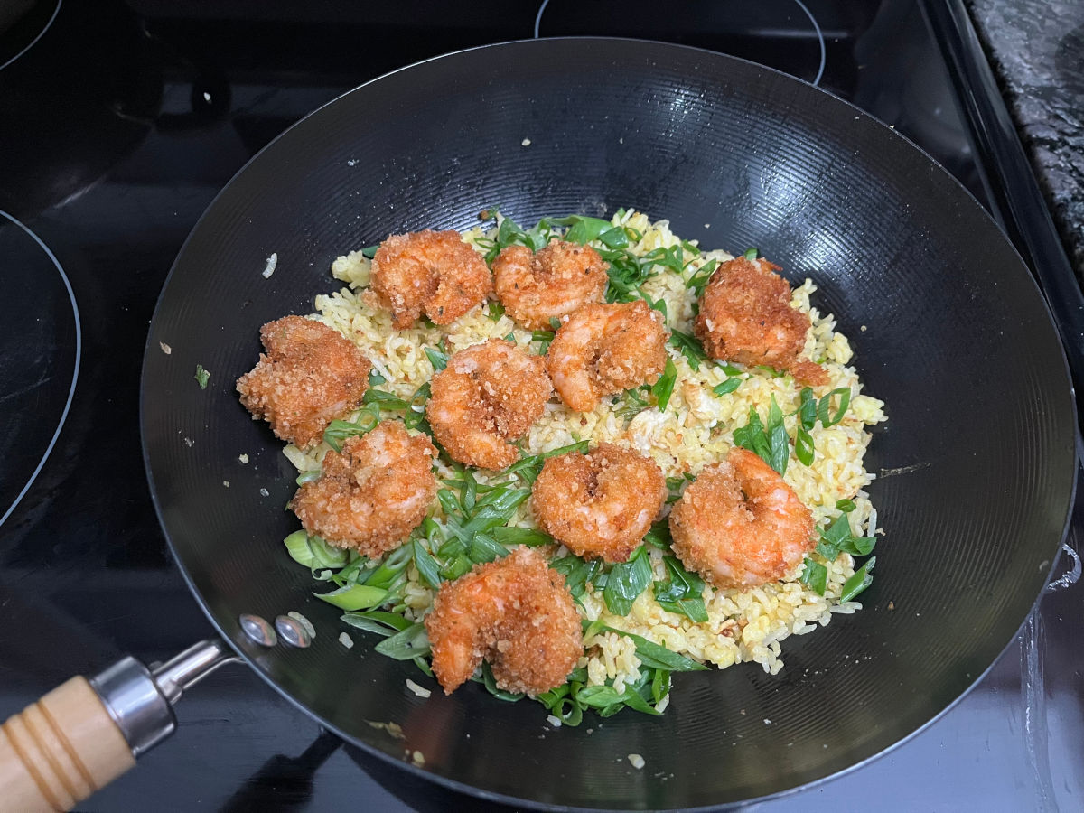 Added Cajun shrimp to the wok