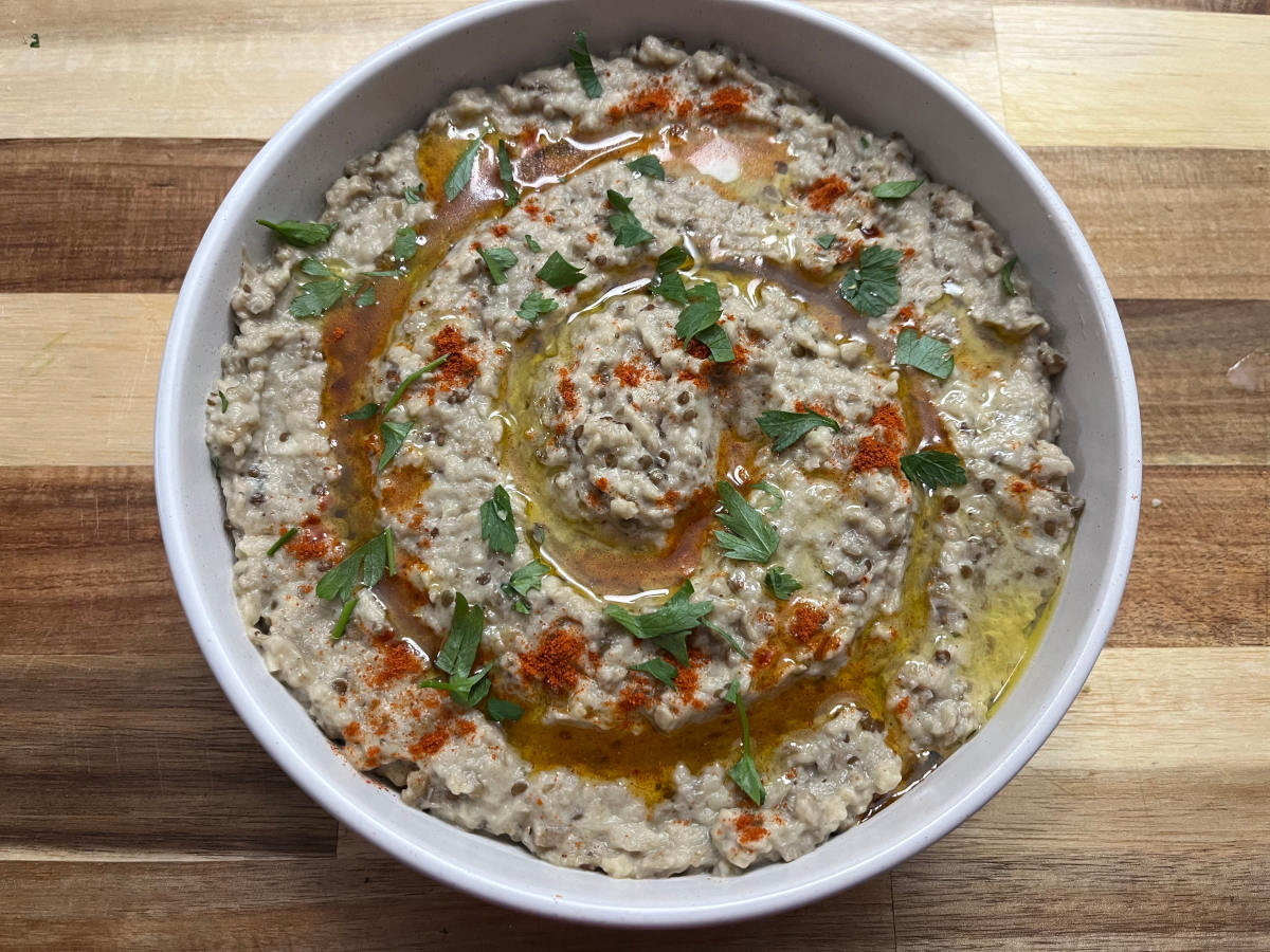 Baba Ganoush in a serving bowl