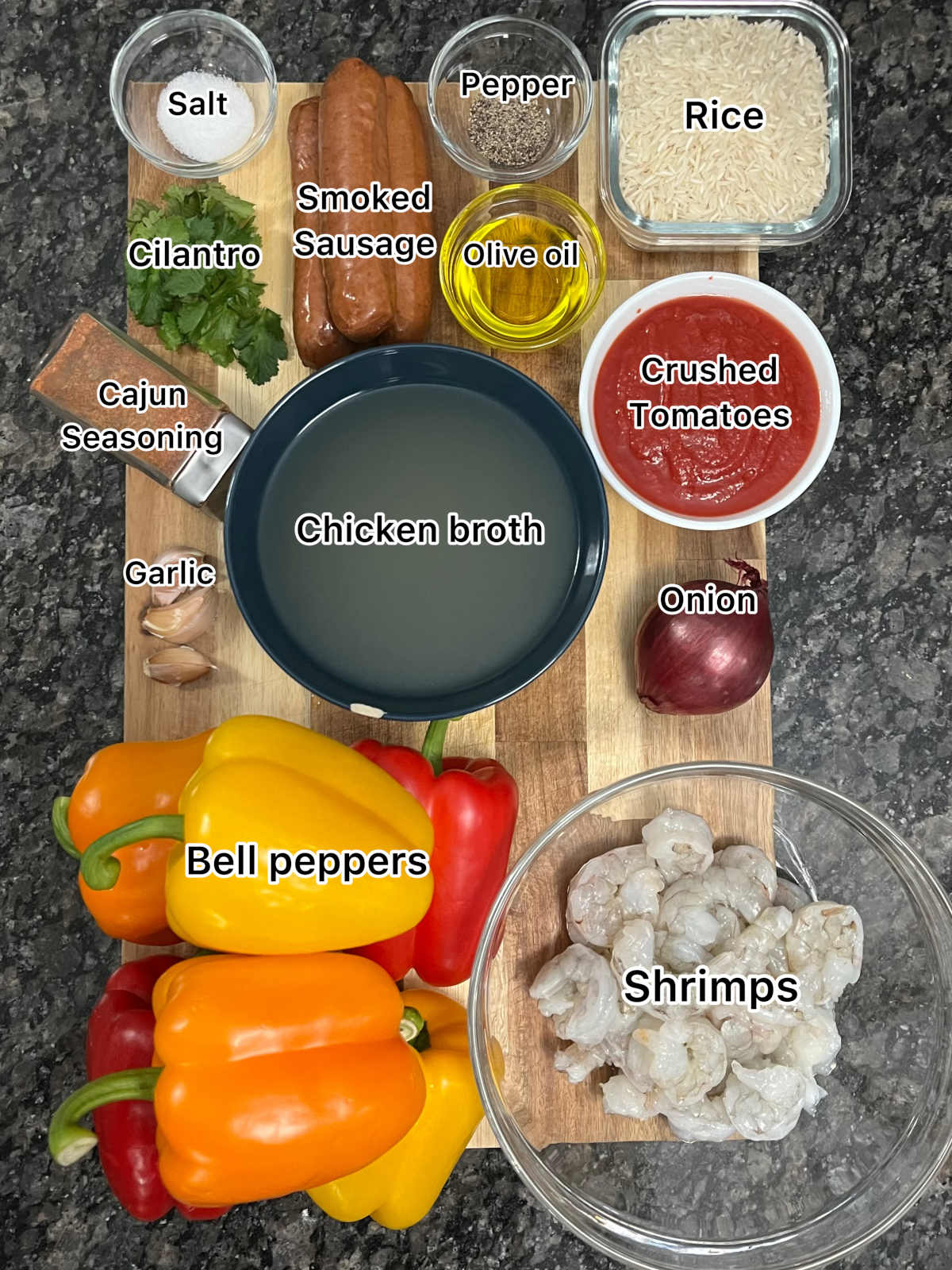 Displaying ingredients for the recipe