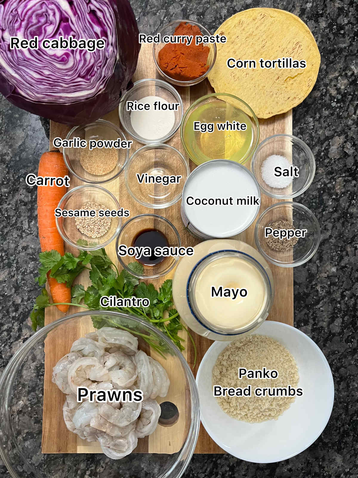 Displaying the ingredients for the recipe