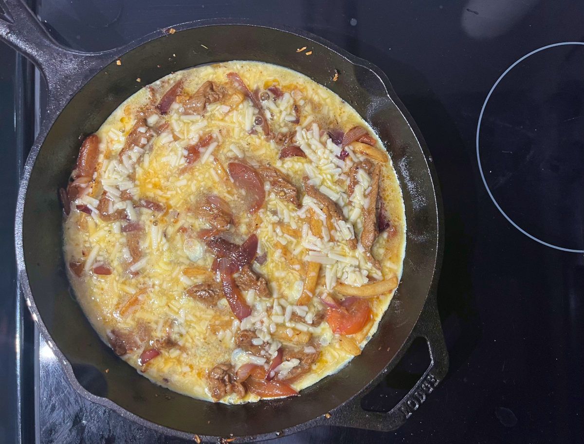 Omelet in a skillet