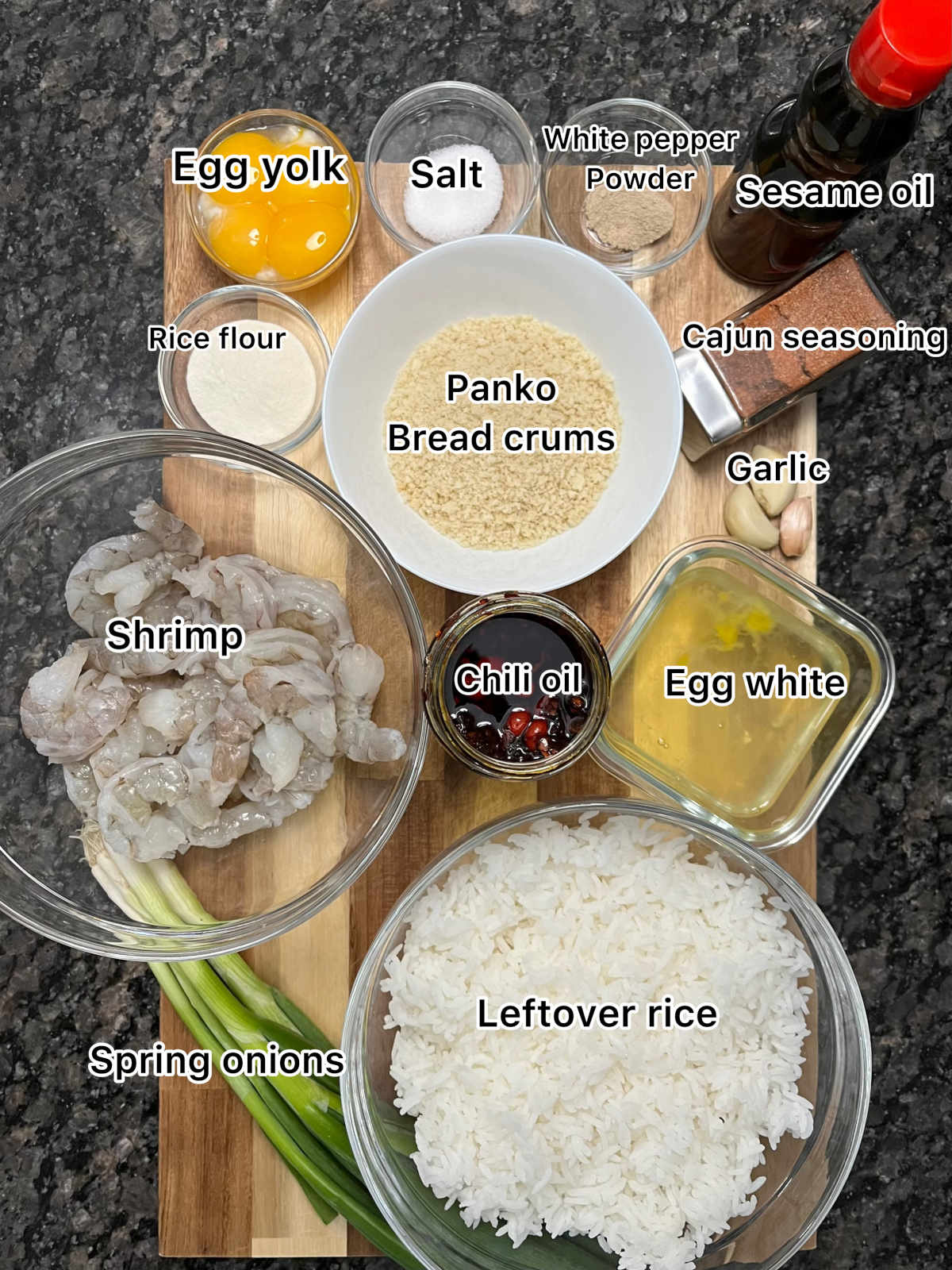 Displaying the ingredients for the recipe