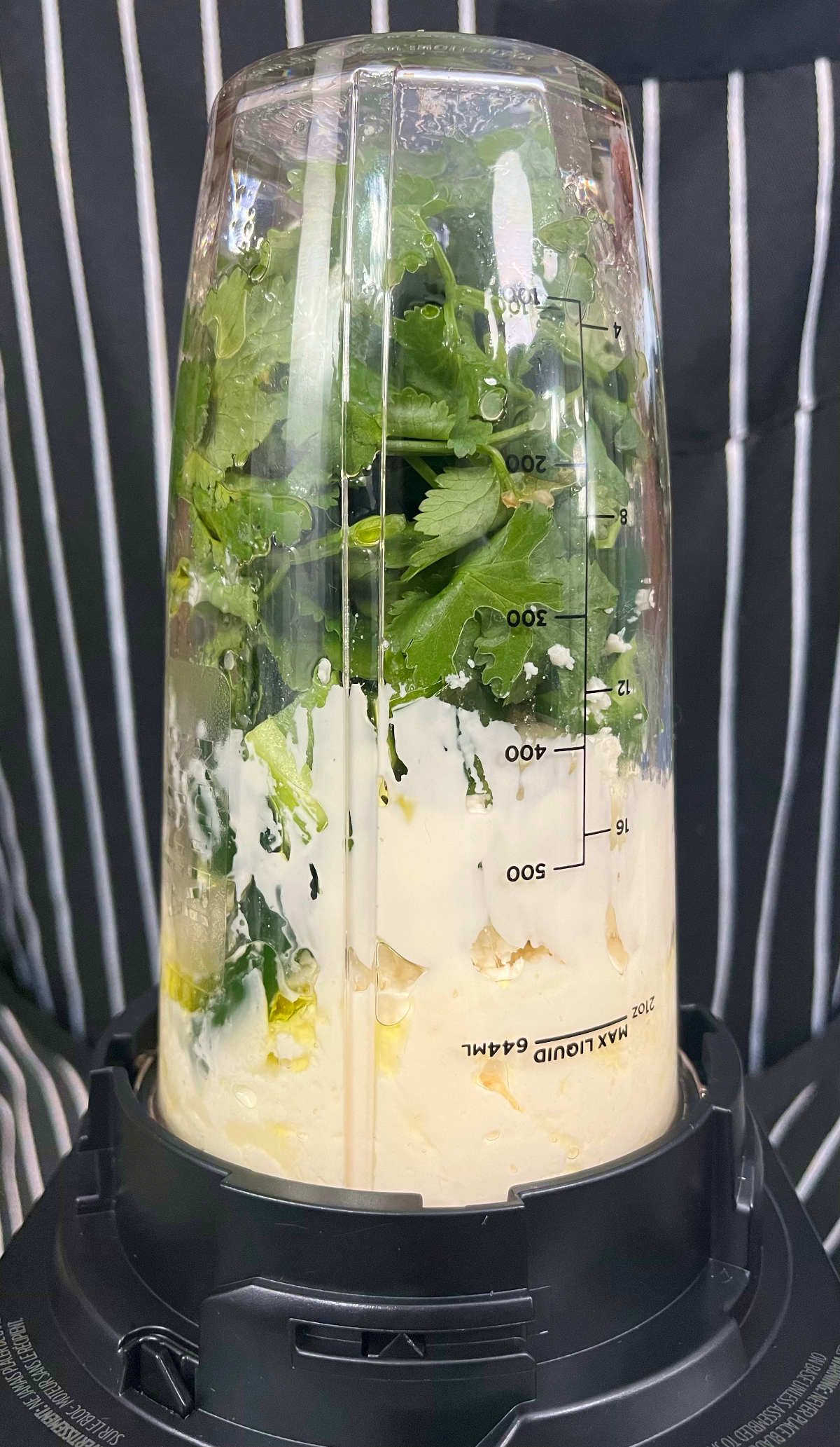 Ingredients in a blender