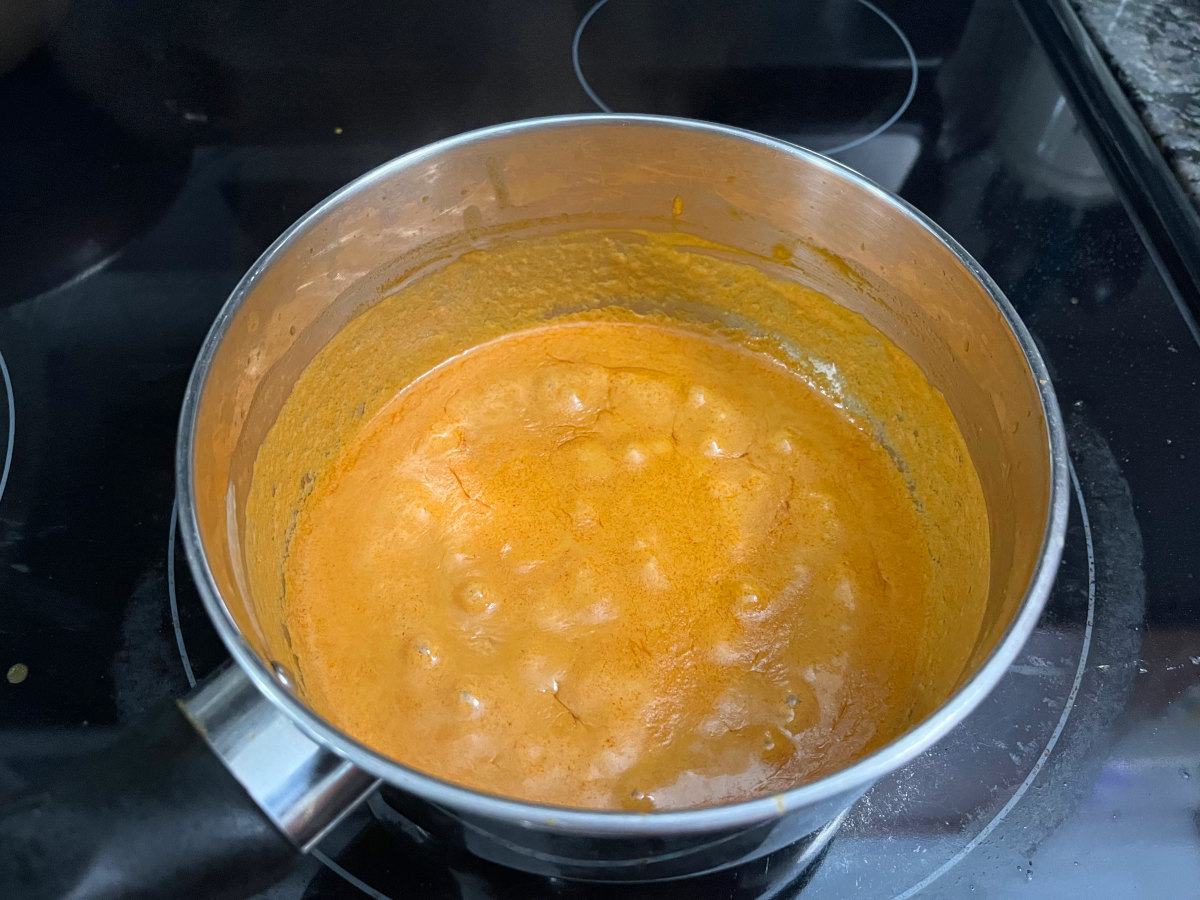 Thai curry sauce in a pan