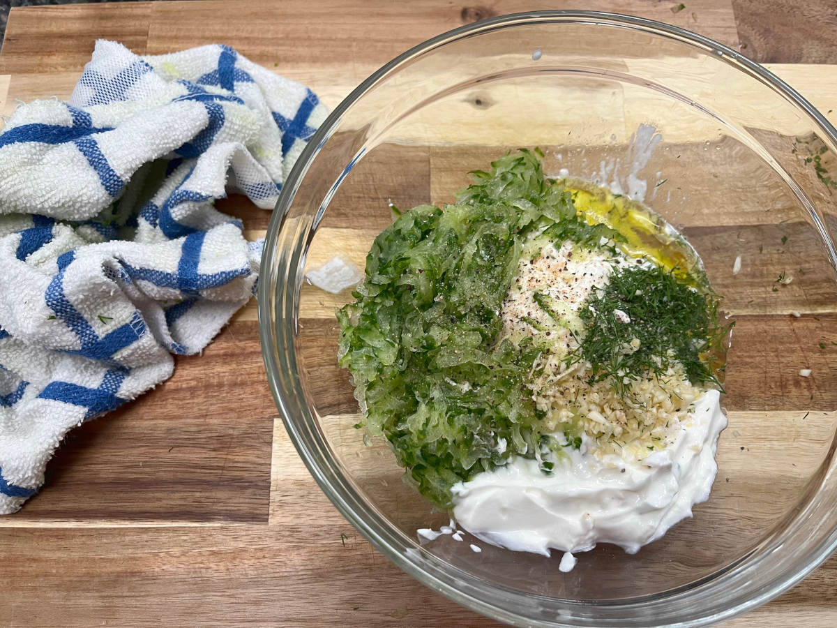 Remaining ingredients mixed in a bowl.