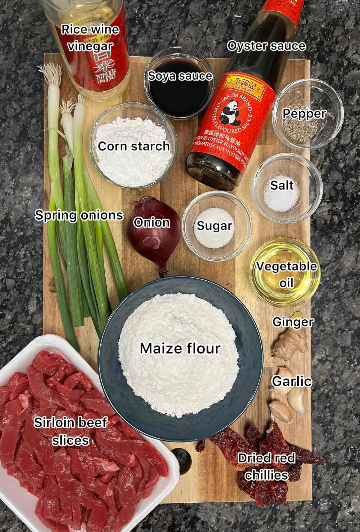 Ingredients displayed for the recipe