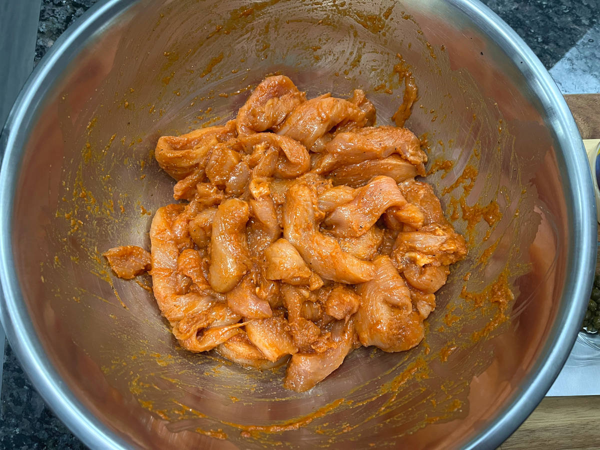 marinated chicken in a bowl