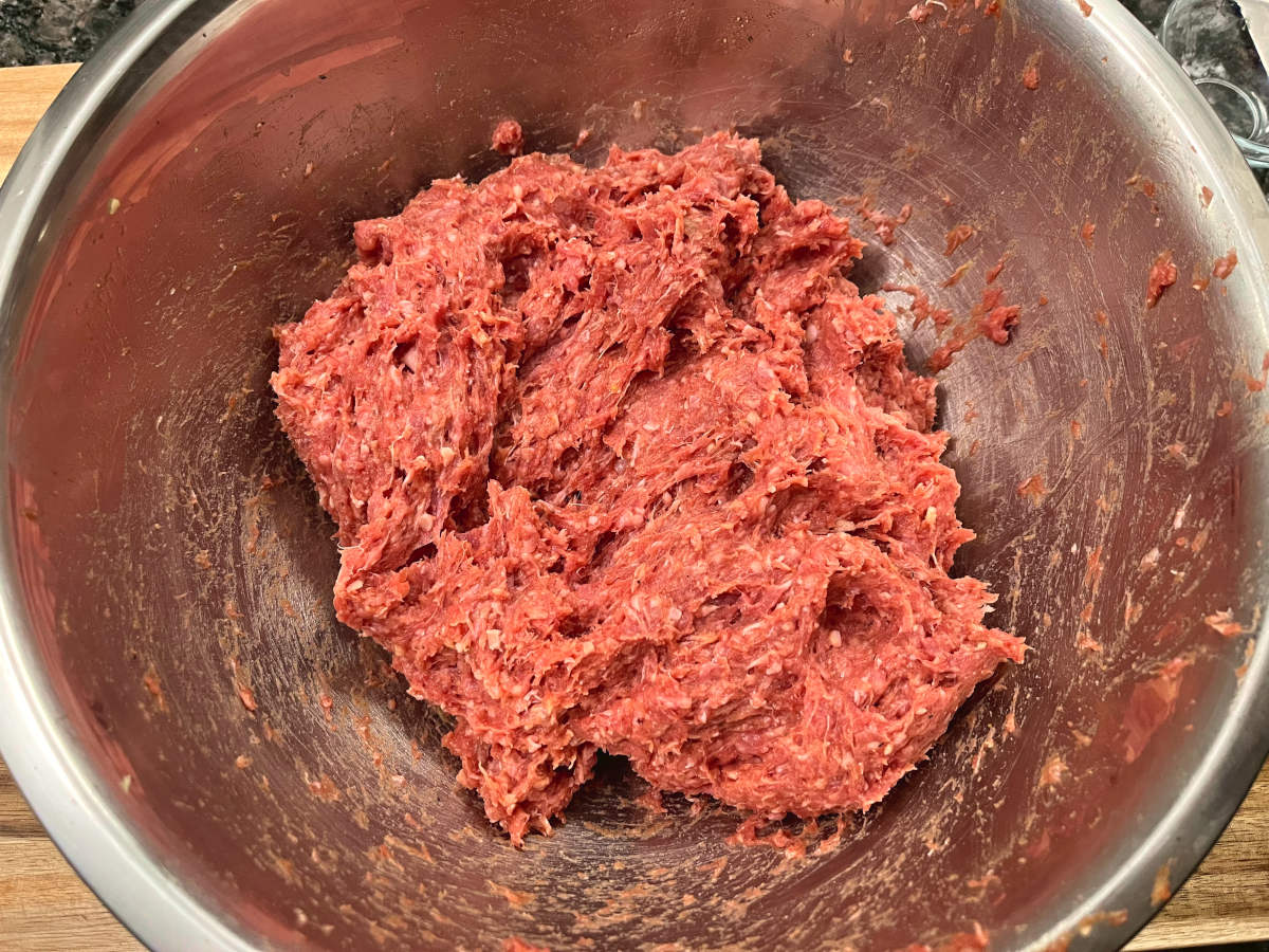 ground meat for the Balkan sausages