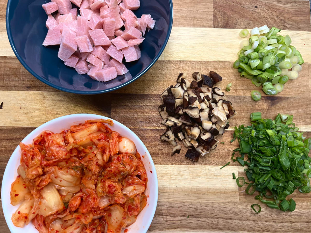 Chopped ingredients for the recipe