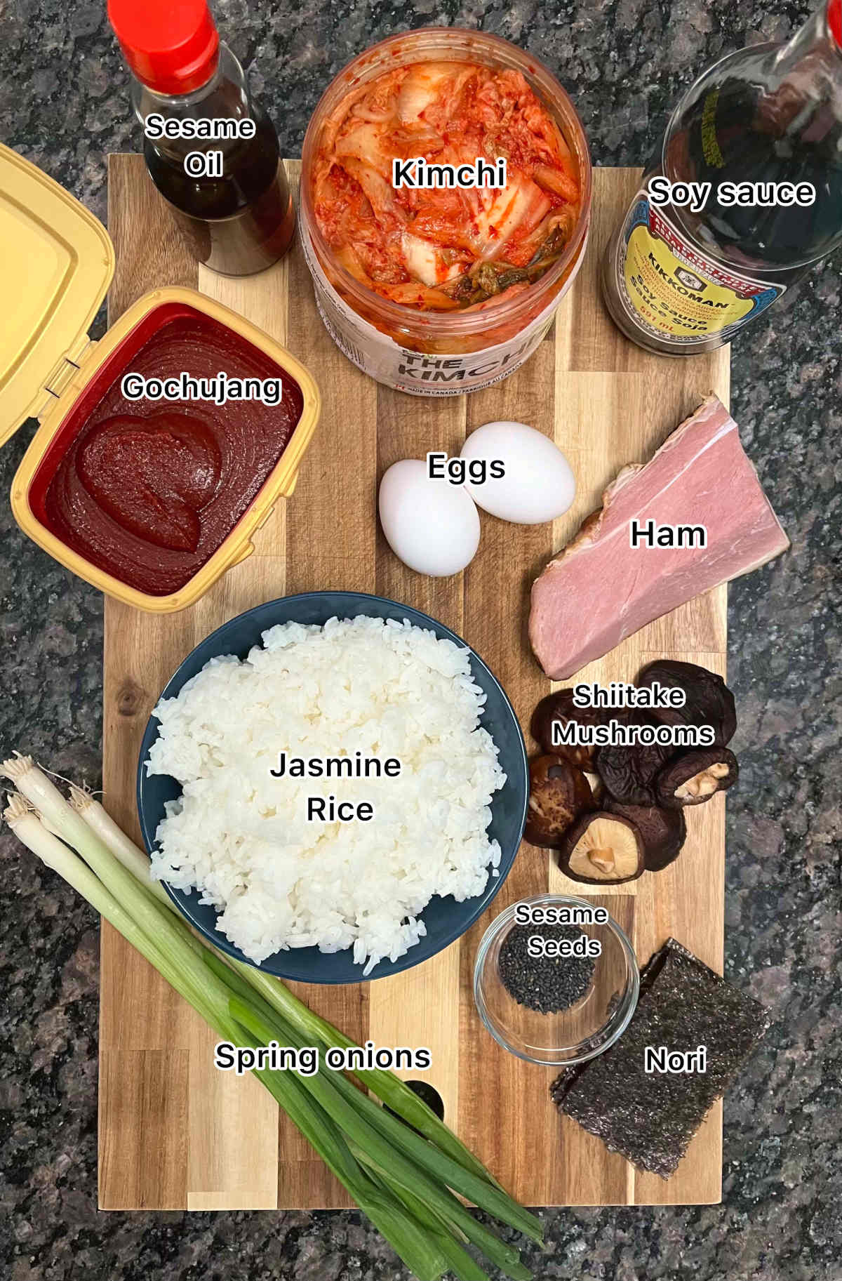 displaying main ingredients for the recipe