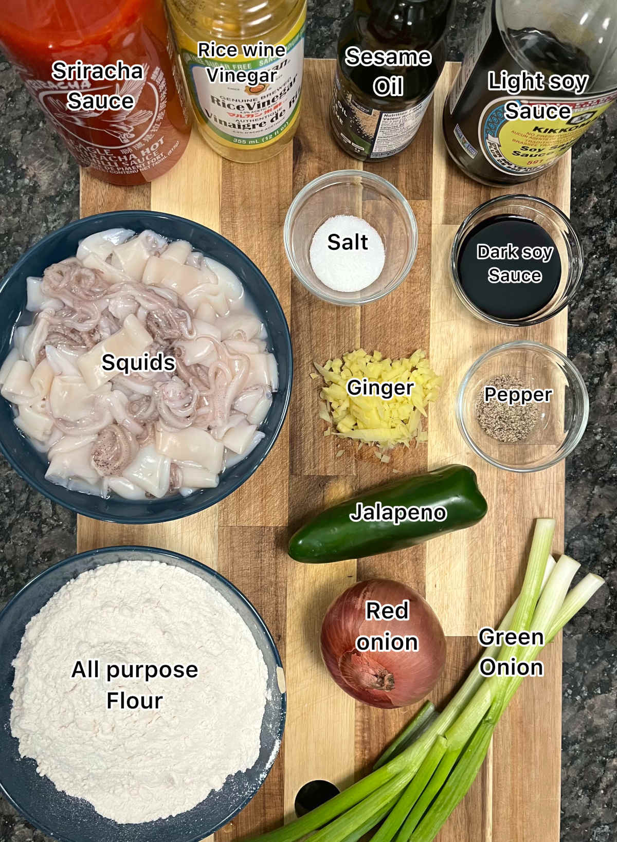 displaying the main ingredients for the recipe