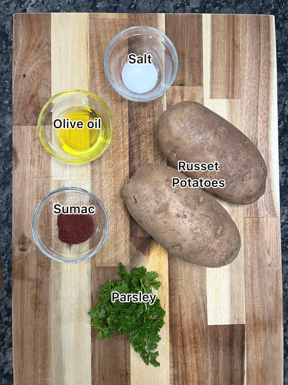 displaying the main ingredients for the recipe
