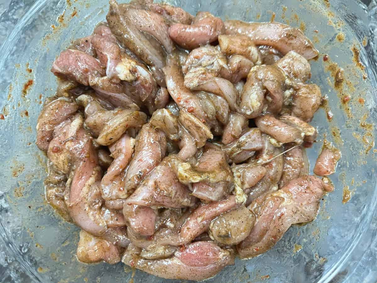 marinated chicken in a bowl