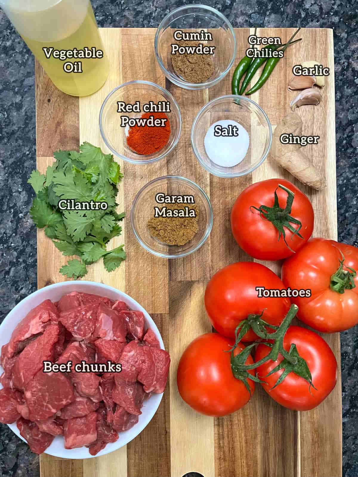displaying the main ingredients for the recipe